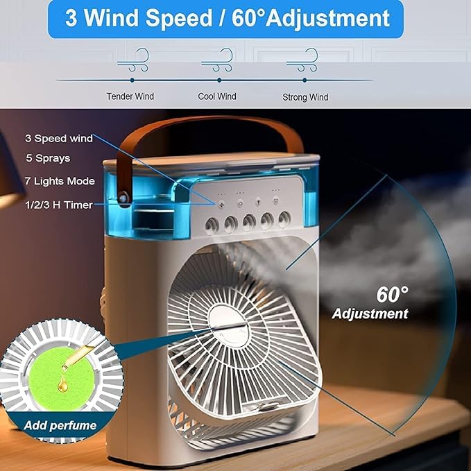 Portable Air Cooler & Fan | 3-in-1 Mini Air Conditioner